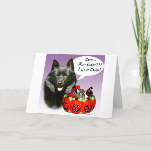 Cartão Schipperke Halloween Candy