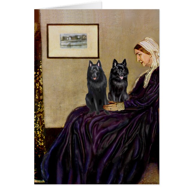 Cartão Schipperkes (dois) - Mãe de Whsitler (Frente)