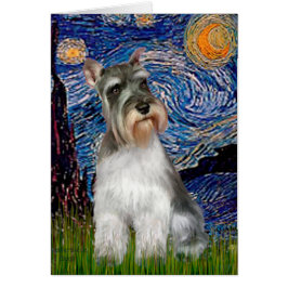 Cartão Schnauzer 11N - Noite Estrelada (Vert.)