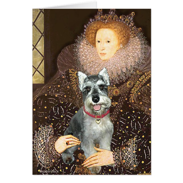 Cartão Schnauzer 8cr - Rainha (Frente)