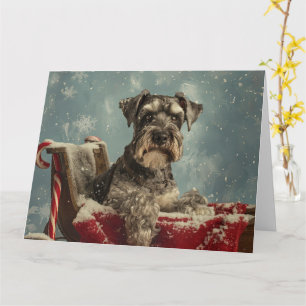 Cartão Schnauzer Cachorro Natal Festivo