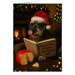 Cartão Schnauzer 'Cheese Tax' Christmas card
