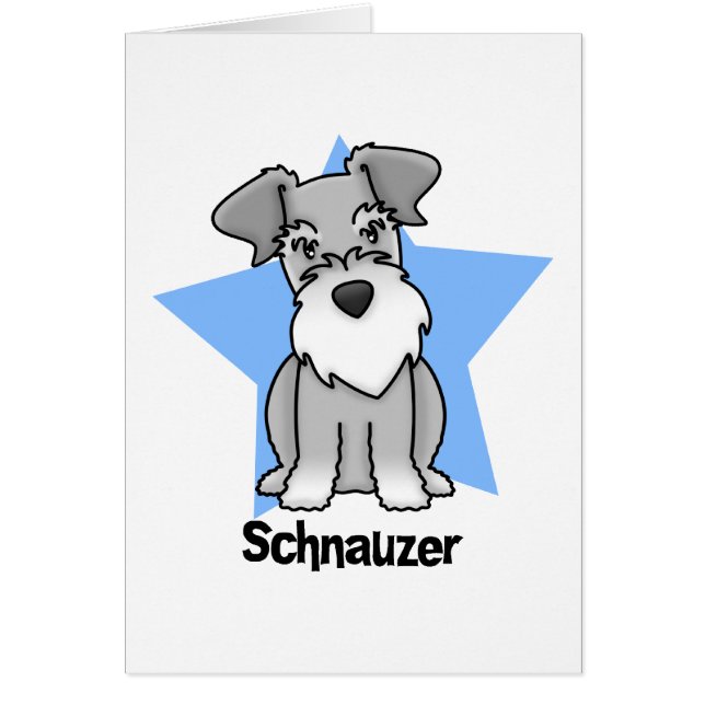 Cartão Schnauzer da estrela de Kawaii (Frente)