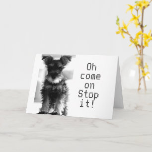 CARTÃO SCHNAUZER DIZ: "VOCÊ AINDA PARECE 59" "60º ANIVERS