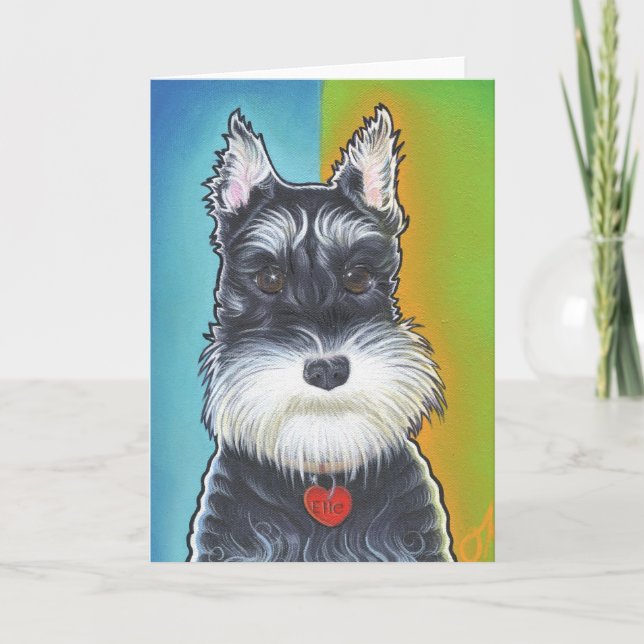 Cartão Schnauzer do cão selvagem (Frente)