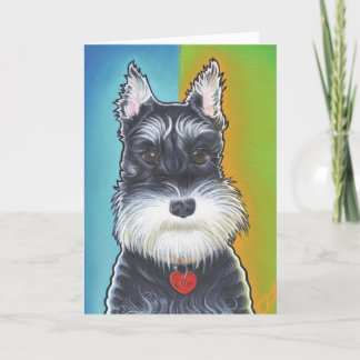 Cartão Schnauzer do cão selvagem