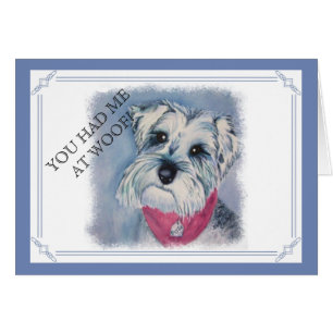 CARTÃO SCHNAUZER DO DOCE DO CINZA DE PRATA