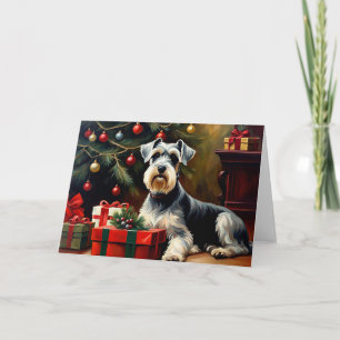 Cartão Schnauzer Dog Christmas