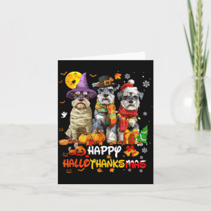 Cartão Schnauzer Feliz Hallothanksmas Amante de Cachorro