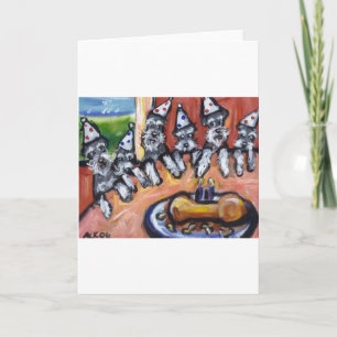 Cartão Schnauzer festa de aniversário