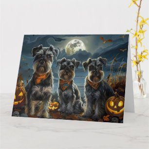 Cartão Schnauzer Halloween Spooky