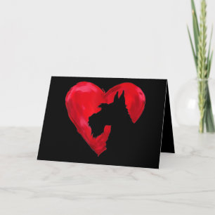 Cartão Schnauzer Heart Silhouette Valentines Day Dog Love