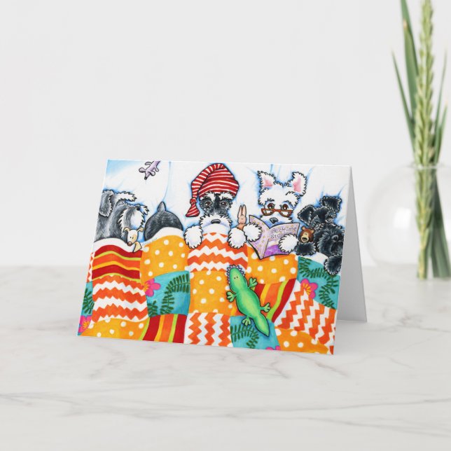 Cartão Schnauzers E Snoozes (Frente)