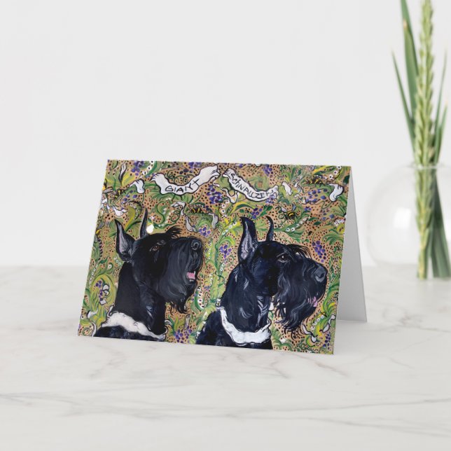 Cartão Schnauzers gigantes (Frente)