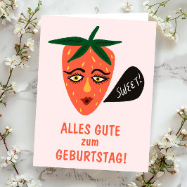 Cartão schönen Geburtstag Alles Gute lustig süße Erdbeere
