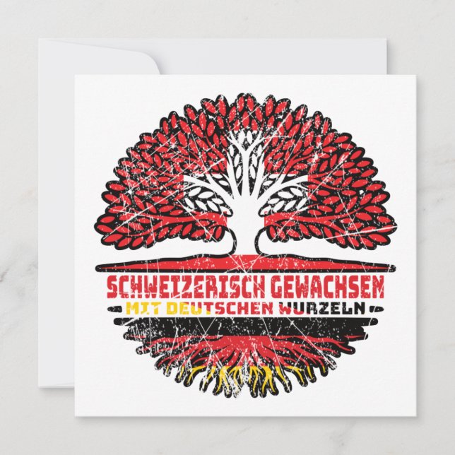 Cartão Schweiz Schweizer Deutsch Alemanha Baum Wurzel (Frente)