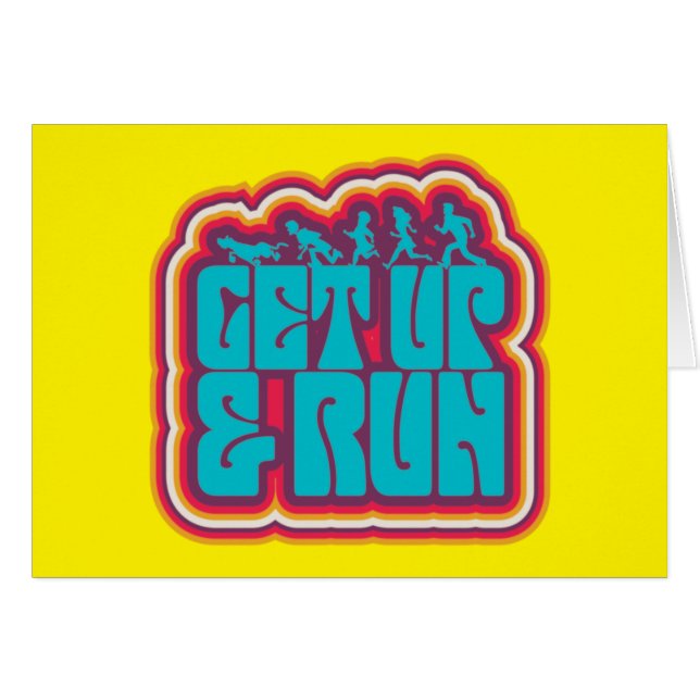 Cartão Scooby e o gráfico "Get Up & Run" da gangue (Frente Horizontal)