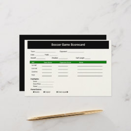 Cartão Scorecard de Jogo de Futebol