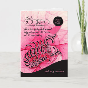 Cartão Scorpio Birthday para seu dia 24 de outubro e 22 d