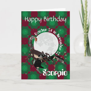 Cartão Scorpio October 24 to November 22 Greeting Card