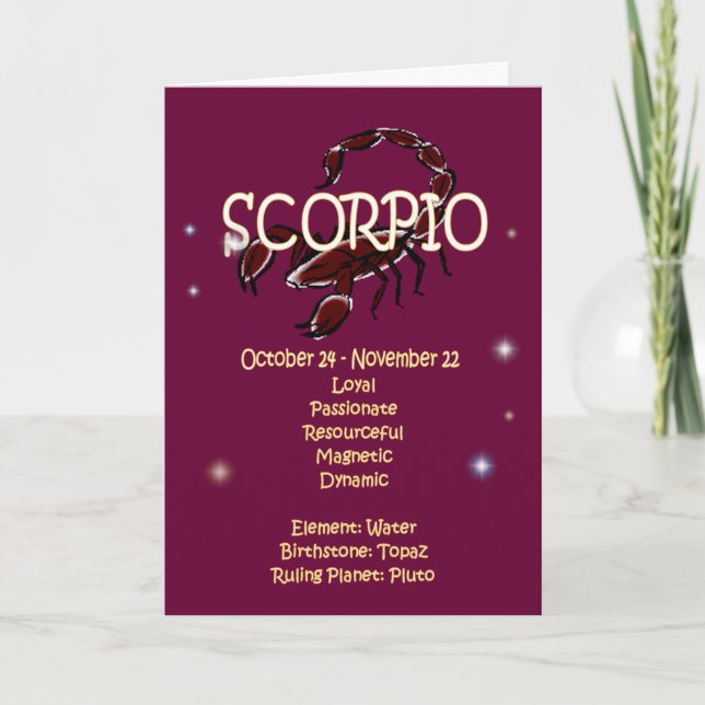 Cartão Scorpio Zodiac Birthday (Frente)