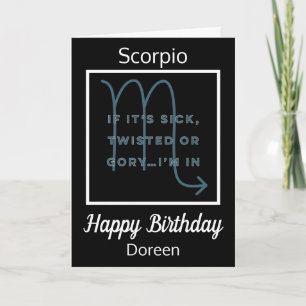 Cartão Scorpio Zodiac Dividido Cotação Preta e Branco Ani