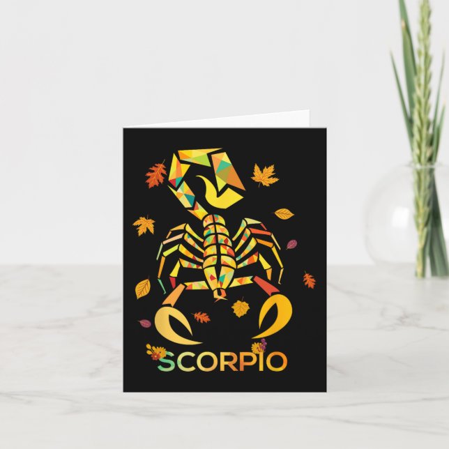 Cartão Scorpio Zodiac Fall Scorpion Aniversário (Frente)