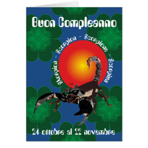 Cartão Scorpione 24 al ottobre 22 nov. Biglietti d'auguri