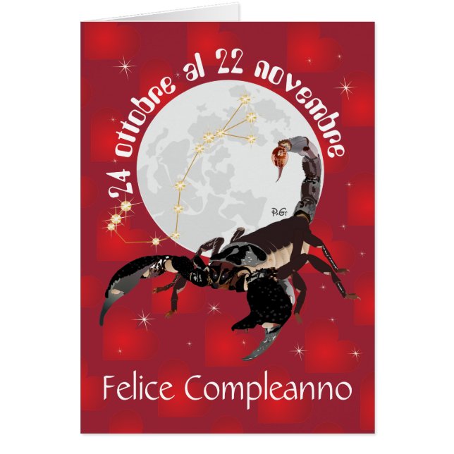 Cartão Scorpione 24 ottobre al 22 nov. Biglietti d'auguri (Frente)