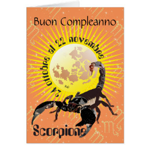 Cartão Scorpione 24 ottobre al 22 nov. Biglietti d'auguri