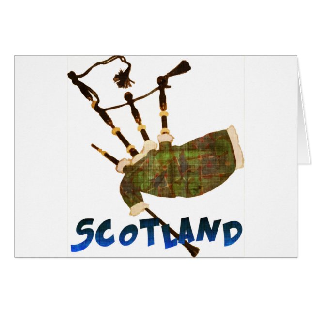 Cartão Scotland Bagpipe (Frente Horizontal)