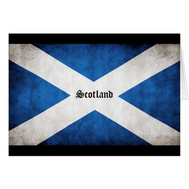 Cartão Scotland Grunge Flag (Frente Horizontal)