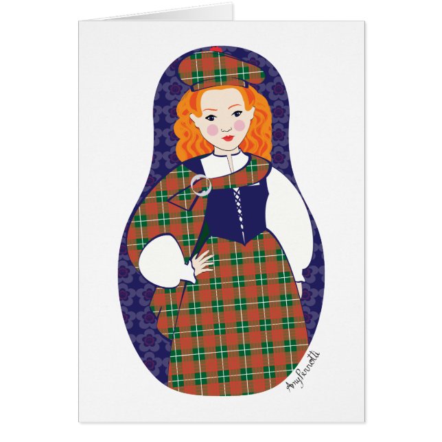 Cartão Scotswoman Matryoshka (Frente)