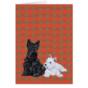 Cartão Scottie Adult & Westie Puppy