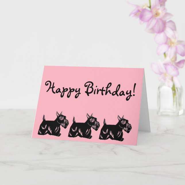 Cartão Scottie Dogs Pink Happy Birthday Card (Orquídea)