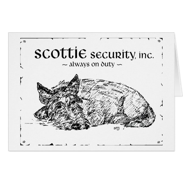 Cartão Scottie Esboço - Segurança? (Frente Horizontal)