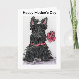 Cartão Scottie Mother's Day card Mum nana wife scottish