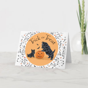 Cartão SCOTTIE Pai e Filhote de Halloween