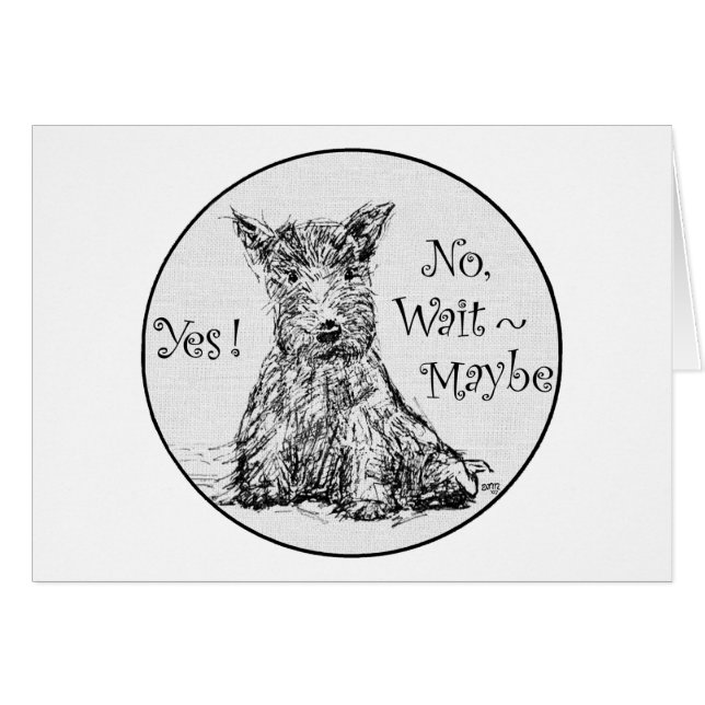 Cartão Scottie Sketch - Indecisão (Frente Horizontal)