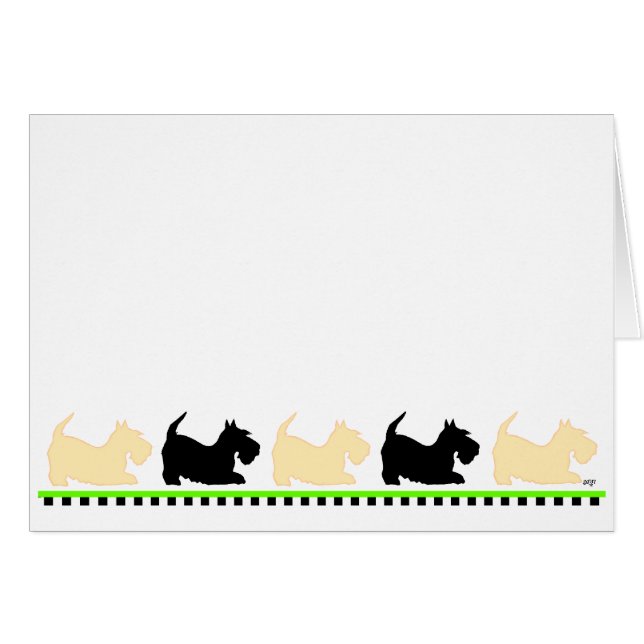 Cartão Scotties Todos em uma Linha (Frente Horizontal)