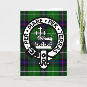 Cartão Scottish Clan Donald Tartan e Crest