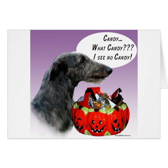 Cartão Scottish Deerhound Halloween Candy (Frente Horizontal)