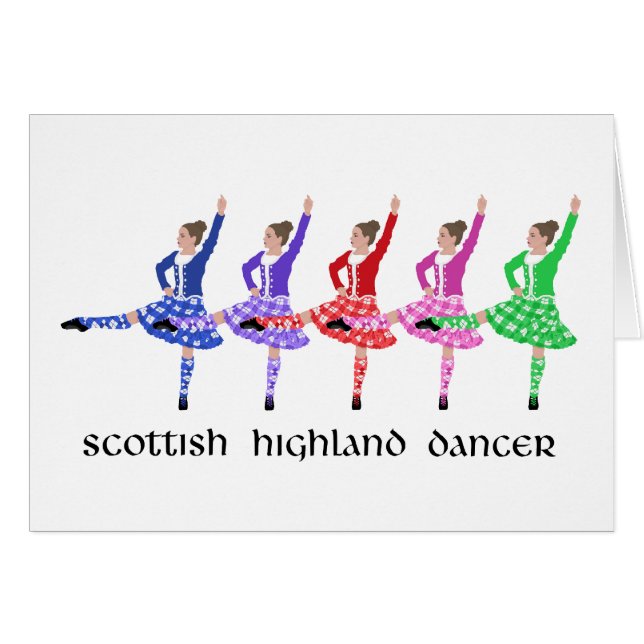Cartão Scottish Highland Dance Line (Frente Horizontal)