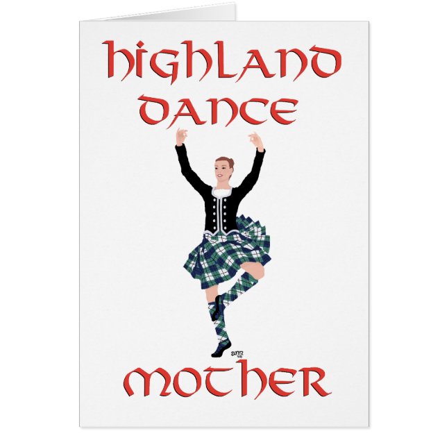 Cartão Scottish Highland Dance Mãe (Frente)