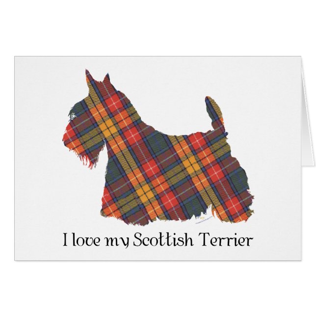 Cartão Scottish Terrier Buchanan Tartan (Frente Horizontal)