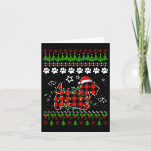 Cartão Scottish Terrier Dog Funny Xmas Ugly Sweater Chris