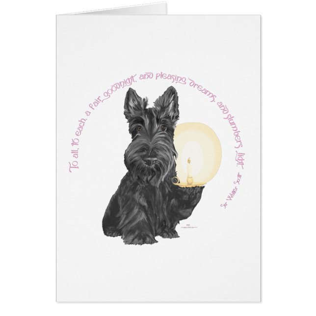 Cartão Scottish Terrier Goodnight PINK (Frente)