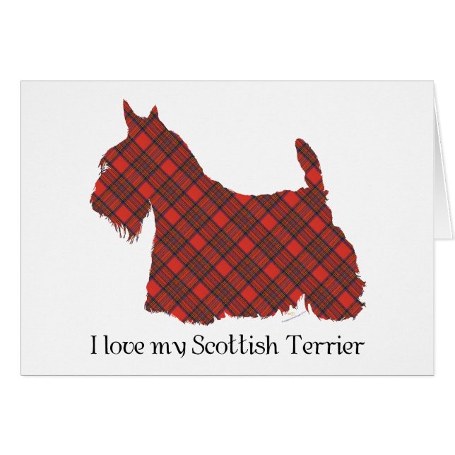 Cartão Scottish Terrier Hepburn Tartan (Frente Horizontal)