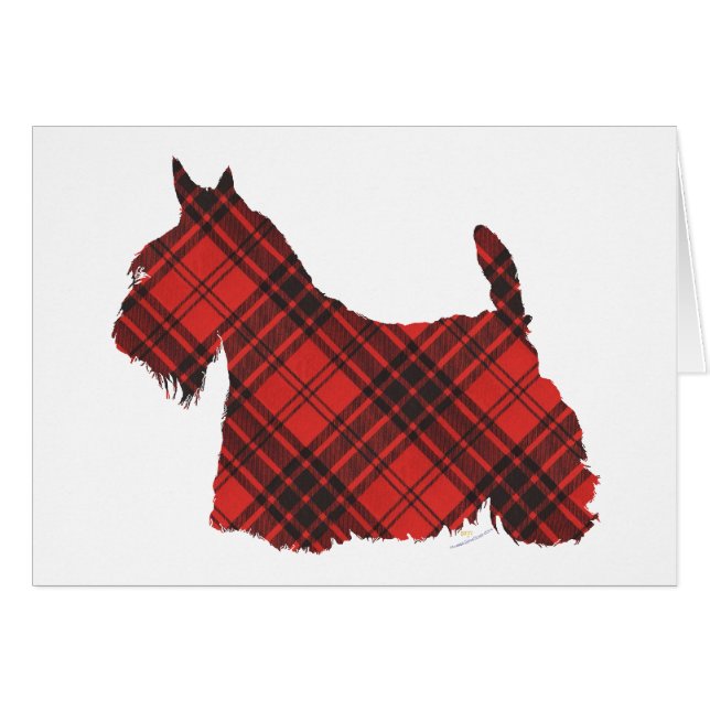 Cartão Scottish Terrier Maxwell Tartan (Frente Horizontal)