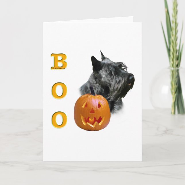 Cartão Scottish Terrier (preto) Boo (Frente)